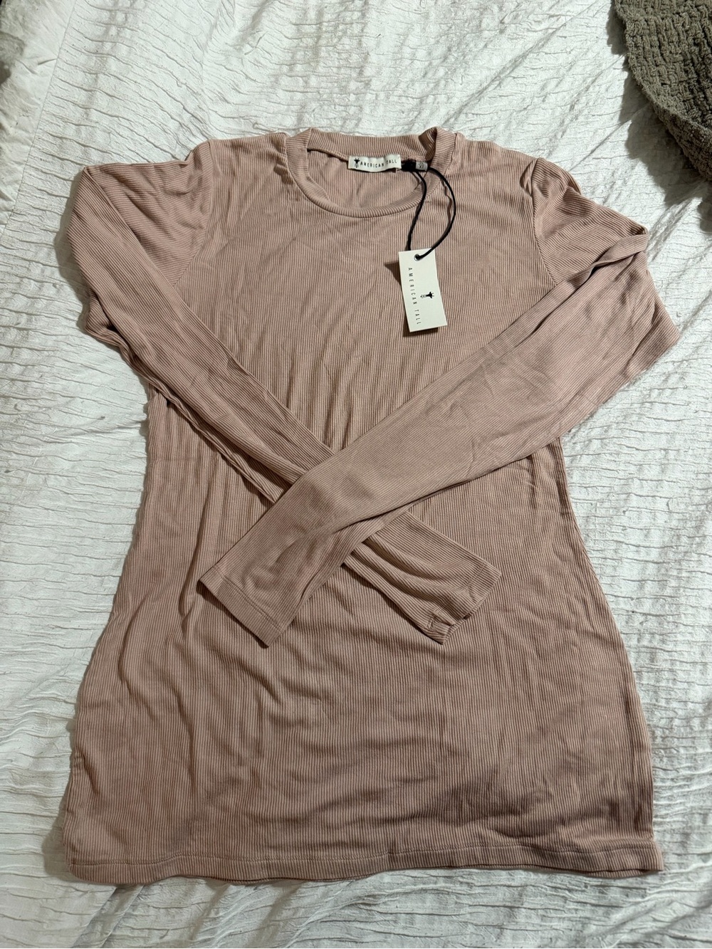 Ribbed Long Sleeve Tee - Dusty Rose